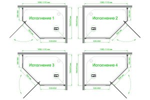 Душевой уголок Royal Bath TR RB1180TR-T-BL 80х110 прозрачное стекло/профиль черный купить в интернет-магазине Sanbest