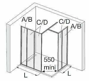Душевое ограждение Jacob Delafon Nouvelle Vague 120 боковая стенка 80 тонированое/черный купить в интернет-магазине Sanbest