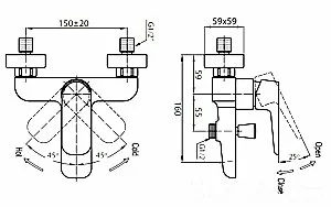 Смеситель для ванны Cezares Grace-C-VD-01 хром купить в интернет-магазине сантехники Sanbest