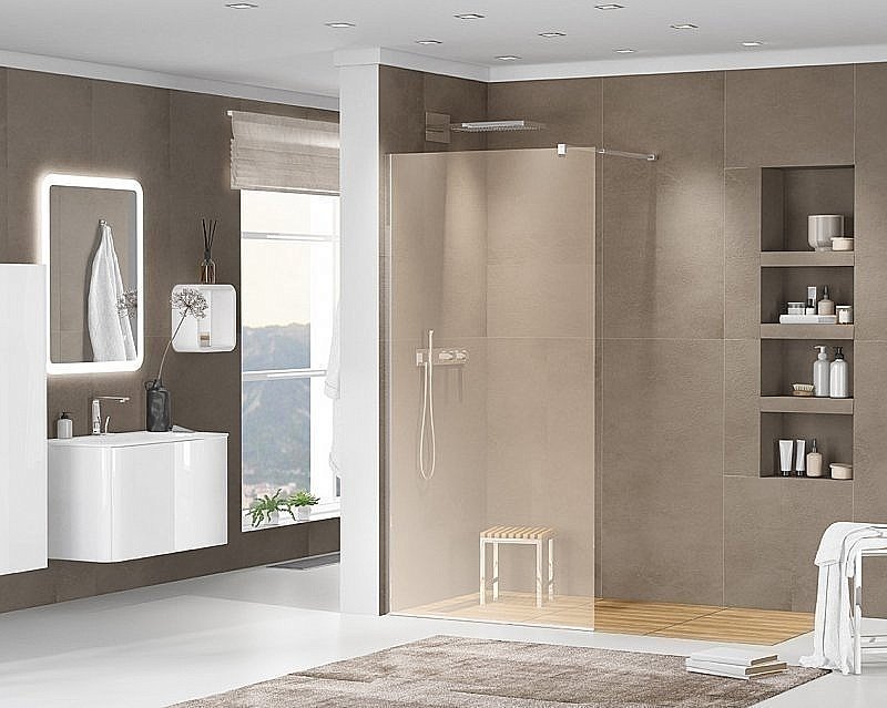 Душевое ограждение Cezares Liberta L-1-80 бронзовый/профиль хром купить в интернет-магазине Sanbest