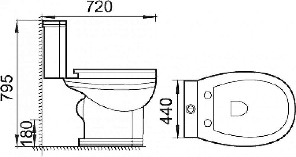 Унитаз-компакт Boheme Vogue 941 белый, с бачком купить в интернет-магазине Sanbest