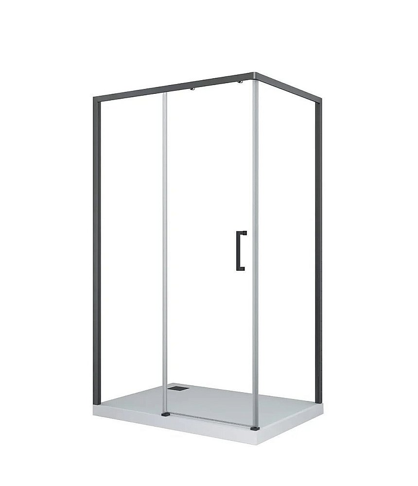 Душевой уголок CeruttiSpa Vito 110x80 Vito110B-L стекло прозрачное/профиль черный матовый купить в интернет-магазине Sanbest