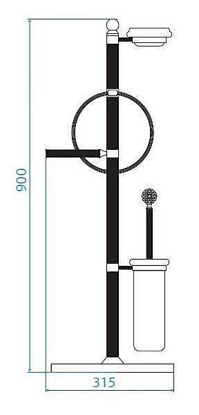 Стойка Cezares OLIMP-WBS-02-Sw бронза/Swarovski купить в интернет-магазине сантехники Sanbest
