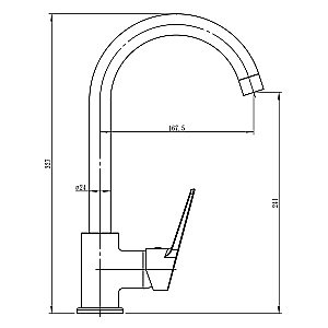 Смеситель для кухни LORANTO INESSA LR70287001 хром купить в интернет-магазине сантехники Sanbest