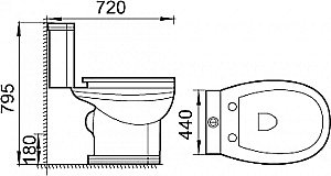 Унитаз-компакт Boheme Vogue 941 белый, с бачком купить в интернет-магазине Sanbest