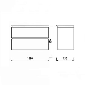 Тумба с раковиной Creavit Verti 100 VE0100.42.VV + SU100-00CB00E-0000 орех для ванной в интернет-магазине Sanbest