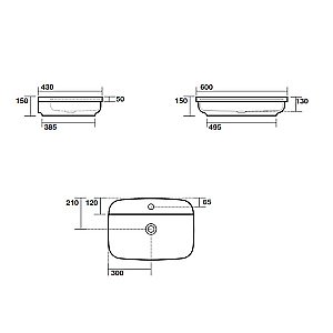 Раковина Kerasan Tribeca 60 514201bi*1 белая купить в интернет-магазине Sanbest
