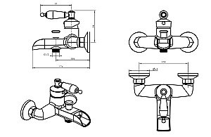 Смеситель для ванны Boheme Vogue 213 купить в интернет-магазине сантехники Sanbest
