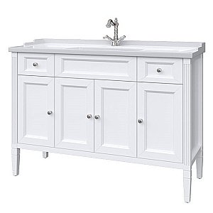 Тумба с раковиной Caprigo Albion-concept 120 с 4 дверками и 2 ящиками белая для ванной в интернет-магазине Sanbest