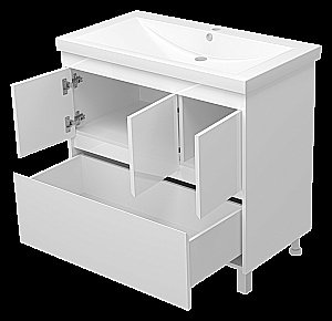 Тумба с раковиной Misty Алиса - 90 Э-Али01090-0112Я белая для ванной в интернет-магазине Sanbest