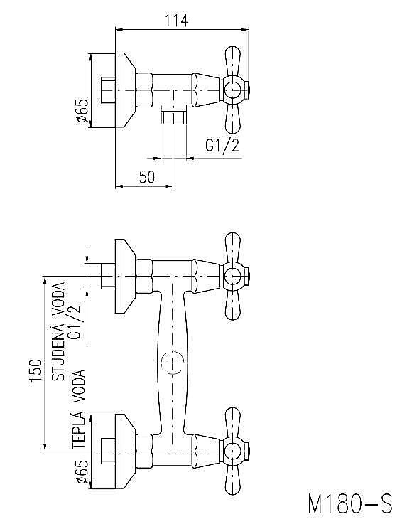 Смеситель для душа Rav-Slezak MORAVA RETRO MK580.5SM купить в интернет-магазине сантехники Sanbest