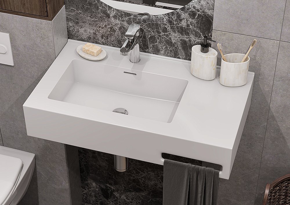 Раковина Акватон Квадро Про 100 1A733231QA01R белая купить в интернет-магазине Sanbest