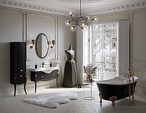 Тумба с раковиной Clarberg Borgia 115 черная для ванной в интернет-магазине Sanbest