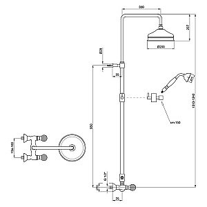 Душевая система Webert Karenina KA760405010 золото купить в интернет-магазине сантехники Sanbest
