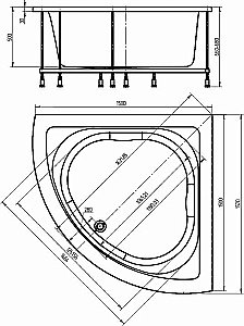 Ванна Aquatek Юпитер 150х150 UPT150-0000026 белая купить в интернет-магазине Sanbest