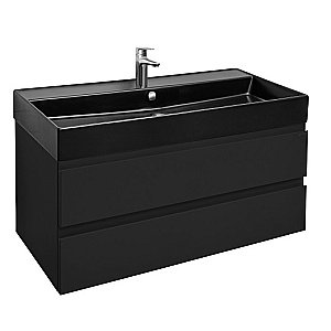 Тумба с раковиной Jacob Delafon MADELEINE 100 черный матовый для ванной в интернет-магазине Sanbest