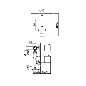 Смеситель для душа Webert Pegaso PE970902010 золото купить в интернет-магазине сантехники Sanbest
