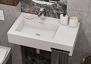 Раковина Акватон Квадро Про 100 1A733231QA01R белая купить в интернет-магазине Sanbest