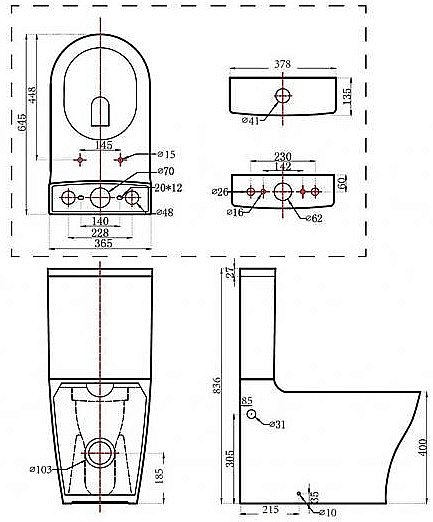 Унитаз напольный Bravat PURA безободковый, с бачком, с крышкой микролифт купить в интернет-магазине Sanbest