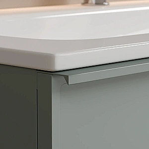 Тумба с раковиной Sancos Velta 60 VL60GG+CN7011 серо-зеленая матовая/раковина белая, с отверстием для ванной в интернет-магазине Sanbest
