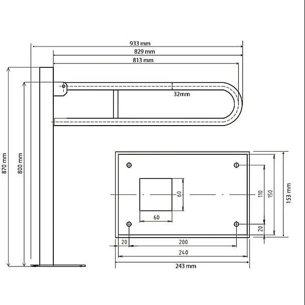 Поручень Bemeta Help 301507601 хром купить в интернет-магазине сантехники Sanbest