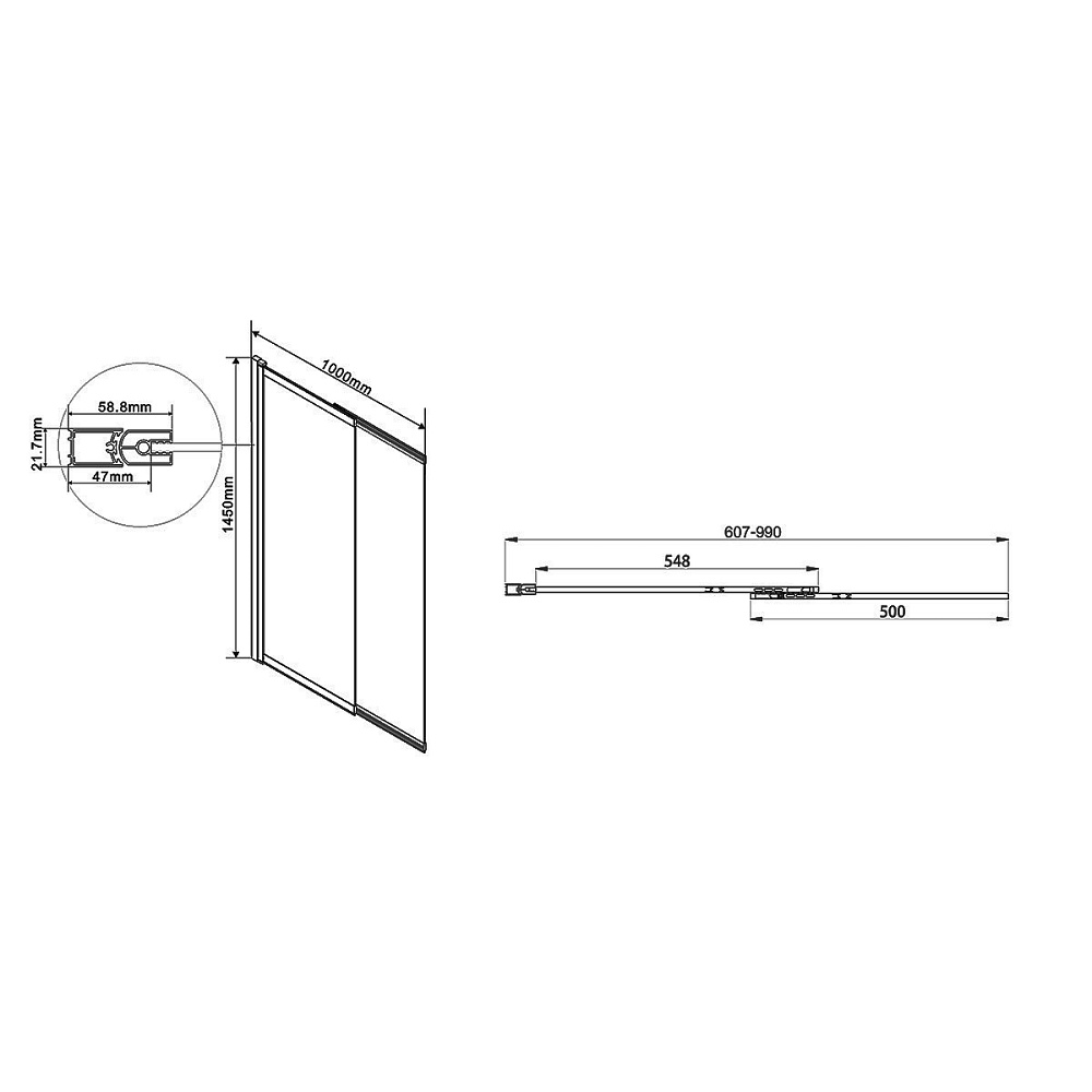 Шторка для ванны Vincea VSB-1E 100 купить в интернет-магазине Sanbest