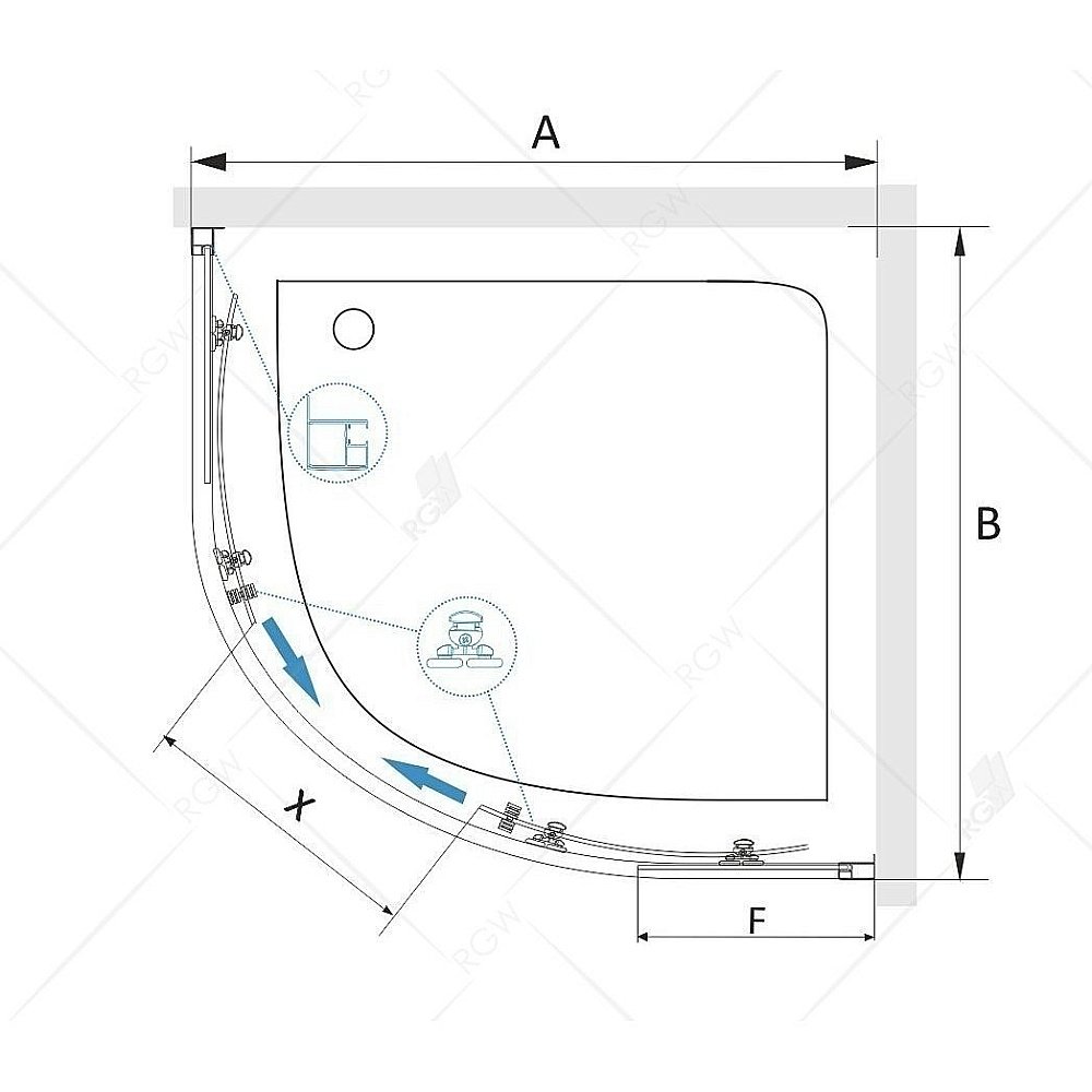 Душевой уголок RGW Classic CL-54 90x90 купить в интернет-магазине Sanbest