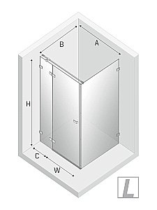 Душевой уголок NEW TRENDY AVEXA BLACK 110x100 стекло прозрачное/профиль черный купить в интернет-магазине Sanbest