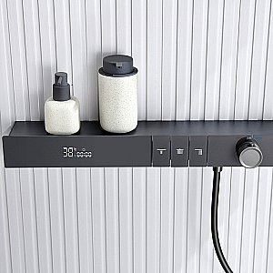 Душевая система Black&White Gravity GH9025NGM оружейная сталь купить в интернет-магазине сантехники Sanbest