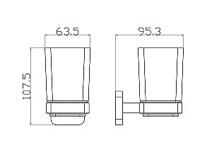 Стакан для зубных щеток с держателем WONZON & WOGHAND STILL, Хром (WW-6621) купить в интернет-магазине сантехники Sanbest
