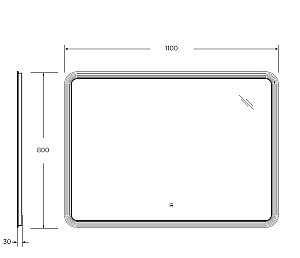 Зеркало с LED подстветкой Cezares DUET CZR-SPC-LED-TCH 110x80 в ванную от интернет-магазине сантехники Sanbest