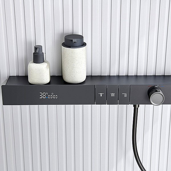 Душевая система Black&White Gravity GH9025NGM оружейная сталь купить в интернет-магазине сантехники Sanbest