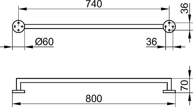 Полотенцедержатель KEUCO EDITION 90 19001010800 хром купить в интернет-магазине сантехники Sanbest