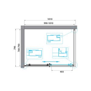 Душевой уголок BelBagno UNO AH-1 100x80 прозрачный/хром купить в интернет-магазине Sanbest