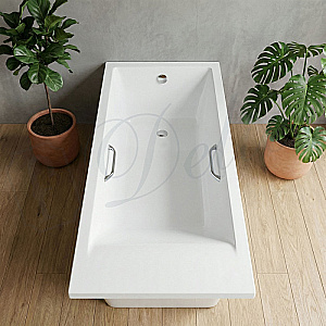 Ванна с узким бортом Delice Diapason DLR330050R-G 170х75 белая/ручки хром купить в интернет-магазине Sanbest