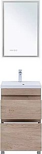 Тумба с раковиной Aquanet Нота New 50 344137+284237 светлый дуб для ванной в интернет-магазине Sanbest