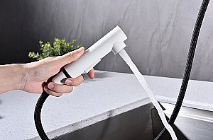 Смеситель для кухни Paulmark Neo Ne214419-WH белый матовый купить в интернет-магазине сантехники Sanbest