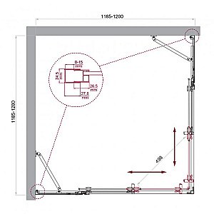 Душевой уголок BelBagno LUCE-A-22-90+30-C-Cr 120 стекло прозрачное/профиль хром купить в интернет-магазине Sanbest