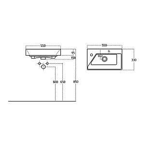 Тумба с  раковиной подвесная/напольная Dreja SLIM 55 белый глянец для ванной в интернет-магазине Sanbest