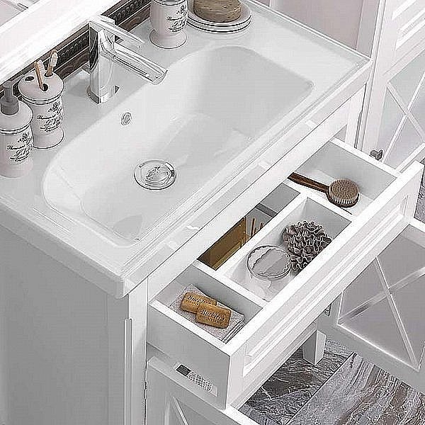 Тумба с раковиной Опадирис Палермо 80 белая матовая для ванной в интернет-магазине Sanbest