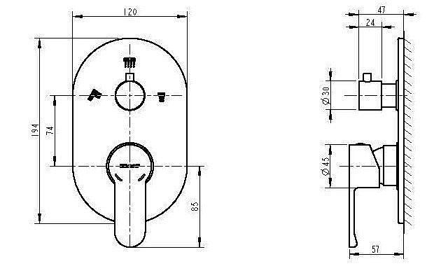 Смеситель для душа Bravat NEW MOON P69191C-RUS купить в интернет-магазине сантехники Sanbest