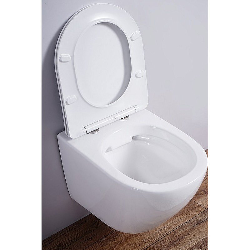 Унитаз подвесной Esbano AZALEA ESUPAZALW безободковый, с крышкой микролифт, белый купить в интернет-магазине Sanbest