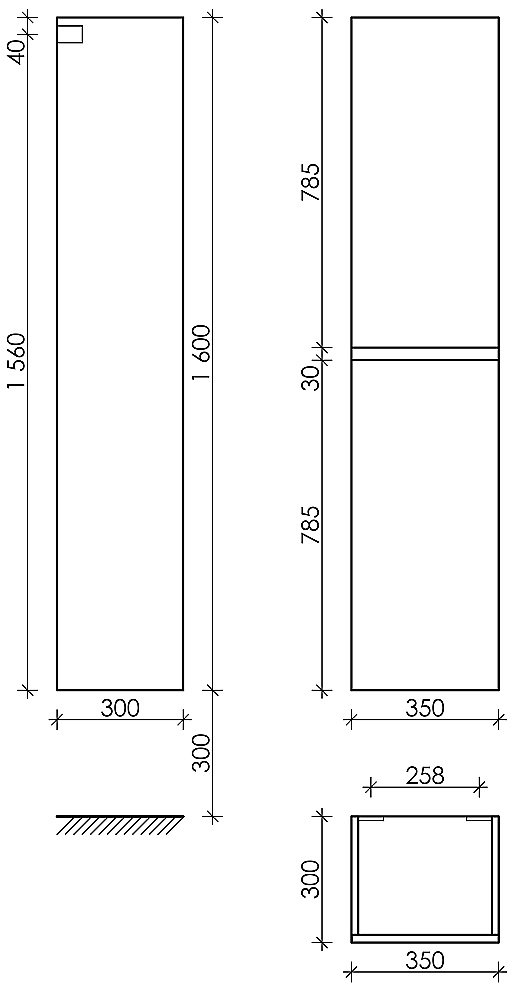 Пенал Sancos Urban PUR35ECH дуб чарльстон для ванной в интернет-магазине сантехники Sanbest