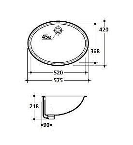 Раковина Kerasan Lavabi arredo 57,5 773301 белая купить в интернет-магазине Sanbest