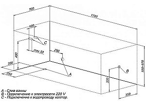 Акриловая ванна Aquanet Dali 170x70 239787 с к/с купить в интернет-магазине Sanbest