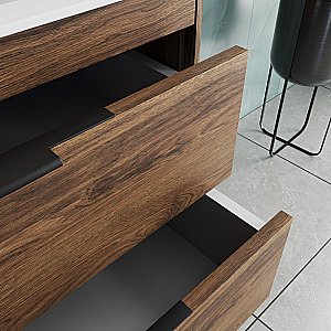 Тумба с раковиной Vincea Chiara 2D 80 VMC-2C2800CO/VCB-13800W тёмный дуб/раковина белая для ванной в интернет-магазине Sanbest