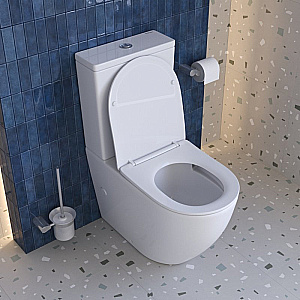 Унитаз-компакт напольный BelBagno Sfera-Tor BB2141CP-TOR/SC+BB2141T белый, безободковый, с крышкой микролифт, с бачком, слив-торнадо купить в интернет-магазине Sanbest