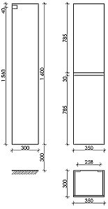 Пенал Sancos Urban PUR35ECH дуб чарльстон для ванной в интернет-магазине сантехники Sanbest