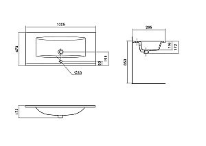 Тумба с раковиной Акватон Сохо 100 дуб веллингтон/графит для ванной в интернет-магазине Sanbest