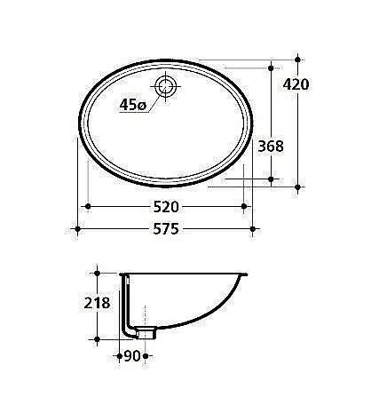 Раковина Kerasan Lavabi arredo 57,5 773301 белая купить в интернет-магазине Sanbest